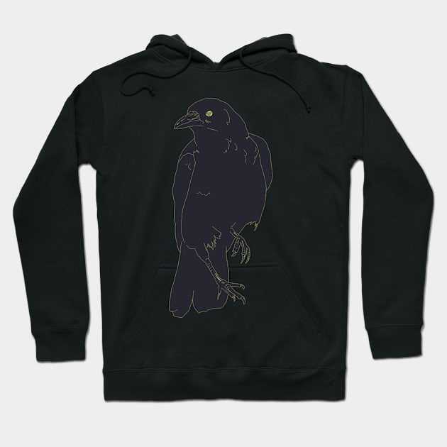 Black Crow perching Hoodie by krisevansart